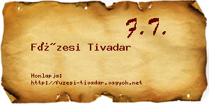 Füzesi Tivadar névjegykártya